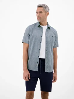 LERROS Herren Kurzarmhemd in blau