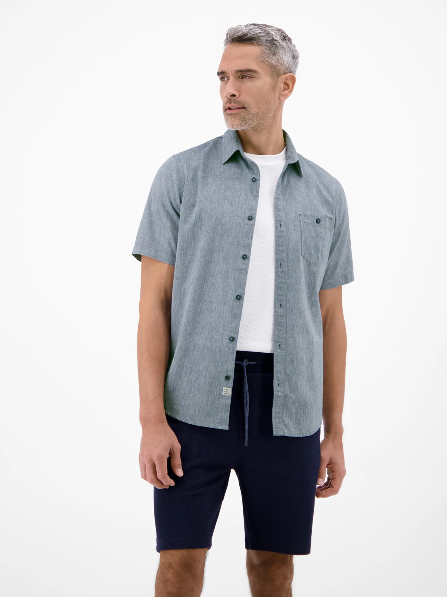 LERROS Herren Kurzarmhemd in blau