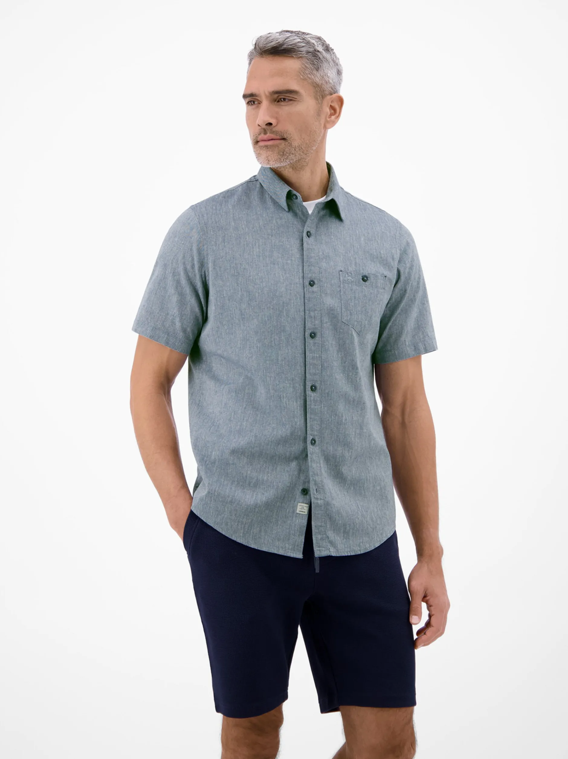 LERROS Herren Kurzarmhemd in blau