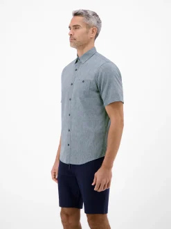 LERROS Herren Kurzarmhemd in blau