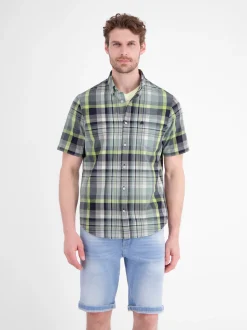 LERROS Herren Kurzarmhemd in blau