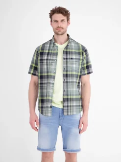 LERROS Herren Kurzarmhemd in blau