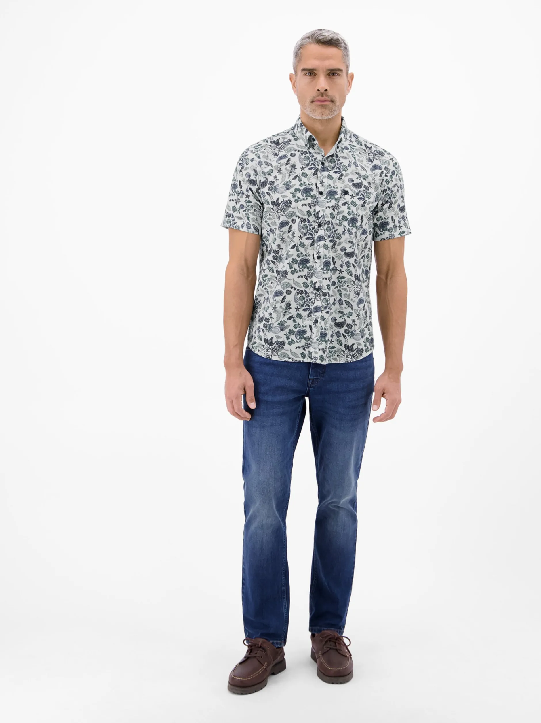 LERROS Herren Kurzarmhemd in weiß