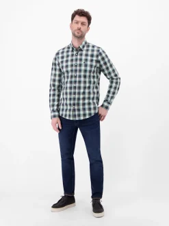 LERROS Herren Langarmhemd in grau