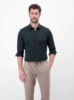 LERROS Herren Langarmhemd in blau