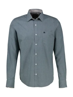 LERROS Herren Langarmhemd in blau