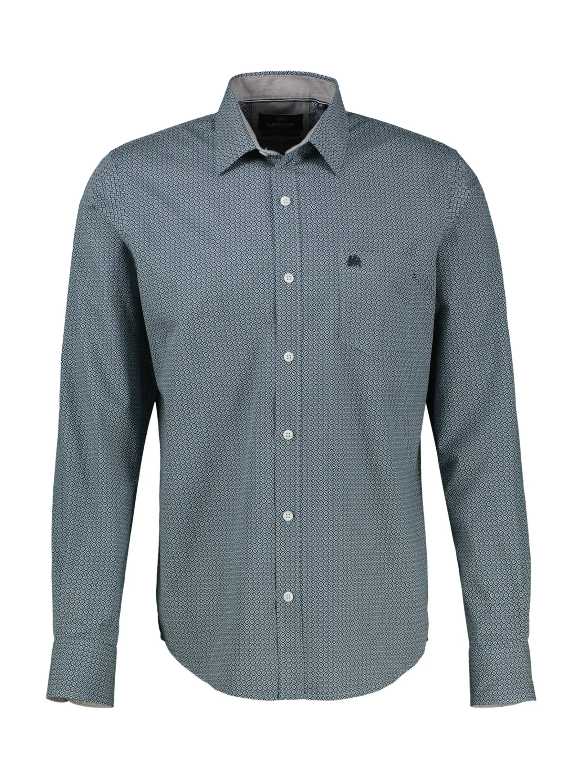 LERROS Herren Langarmhemd in blau