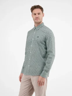 LERROS Herren Langarmhemd in blau