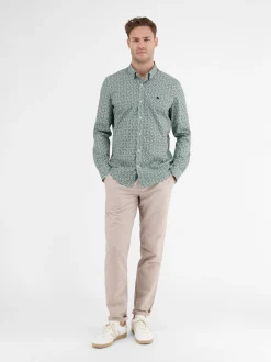 LERROS Herren Langarmhemd in blau
