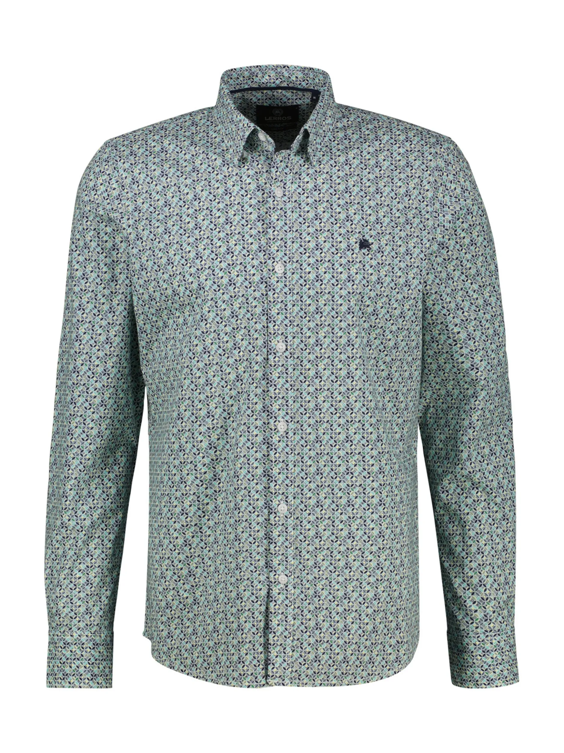LERROS Herren Langarmhemd in blau