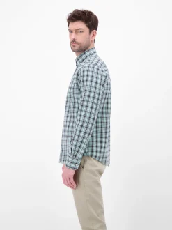 LERROS Herren Langarmhemd in blau