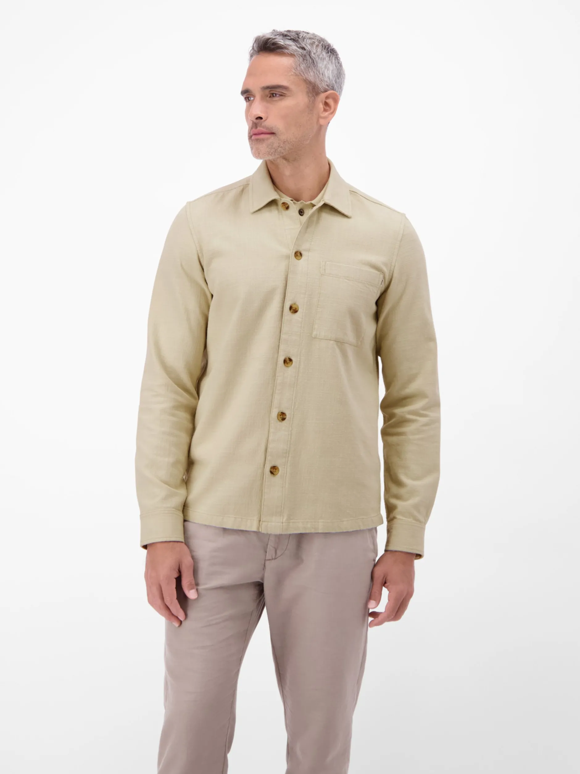 LERROS Herren Langarmhemd in beige