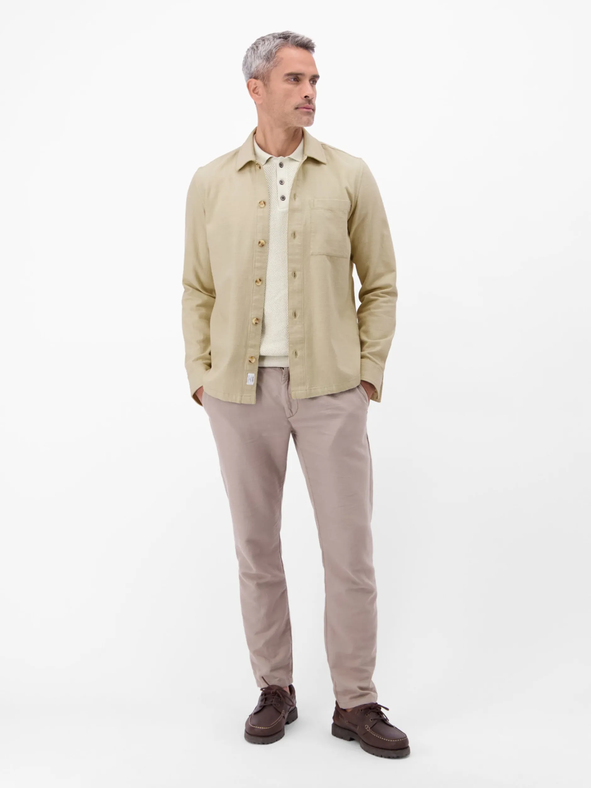 LERROS Herren Langarmhemd in beige