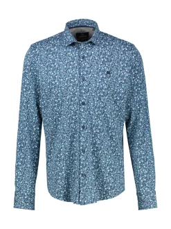 LERROS Herren Langarmhemd in blau