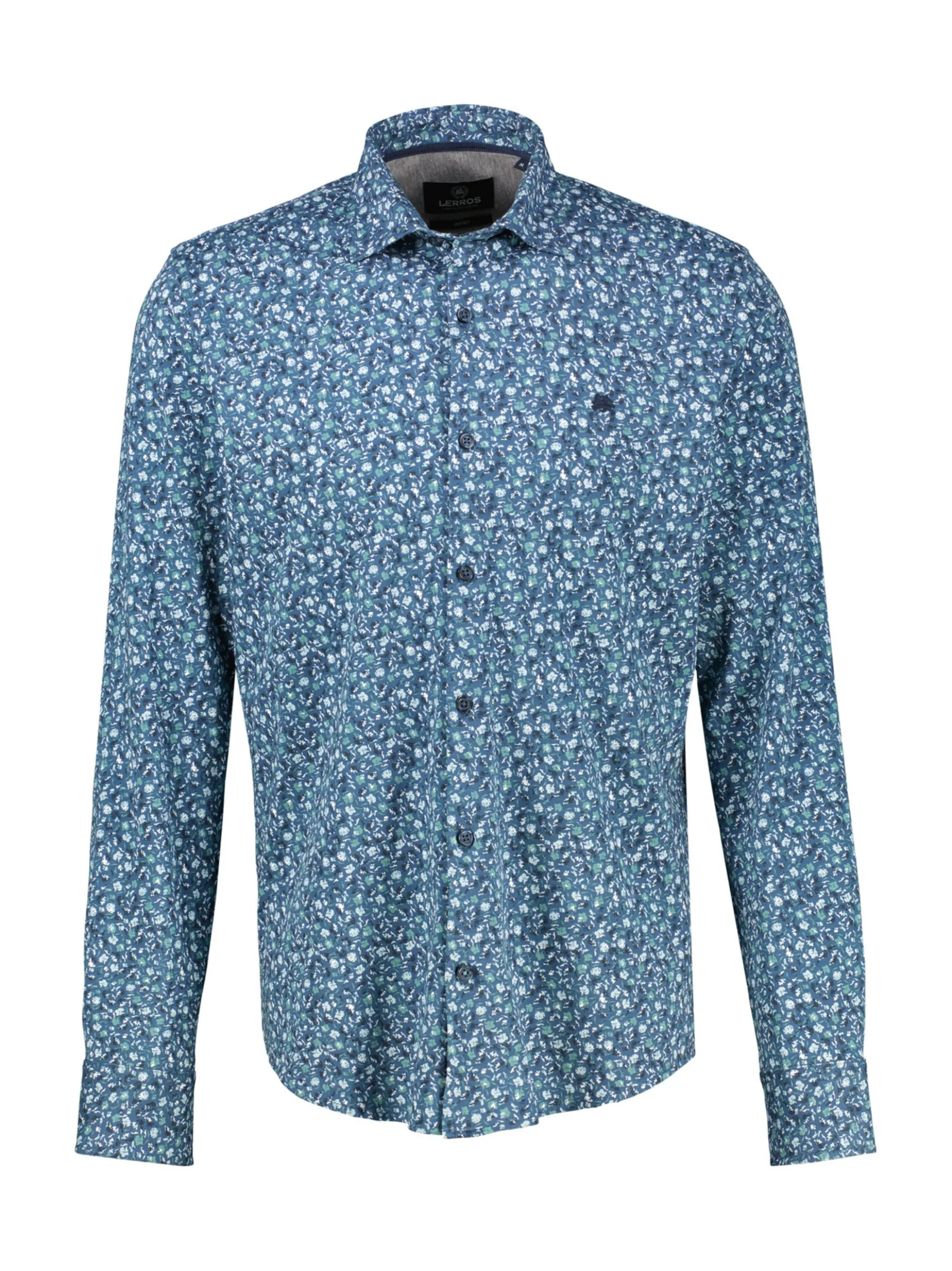 LERROS Herren Langarmhemd in blau