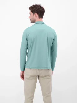 LERROS Herren Langarm-Poloshirt in blau