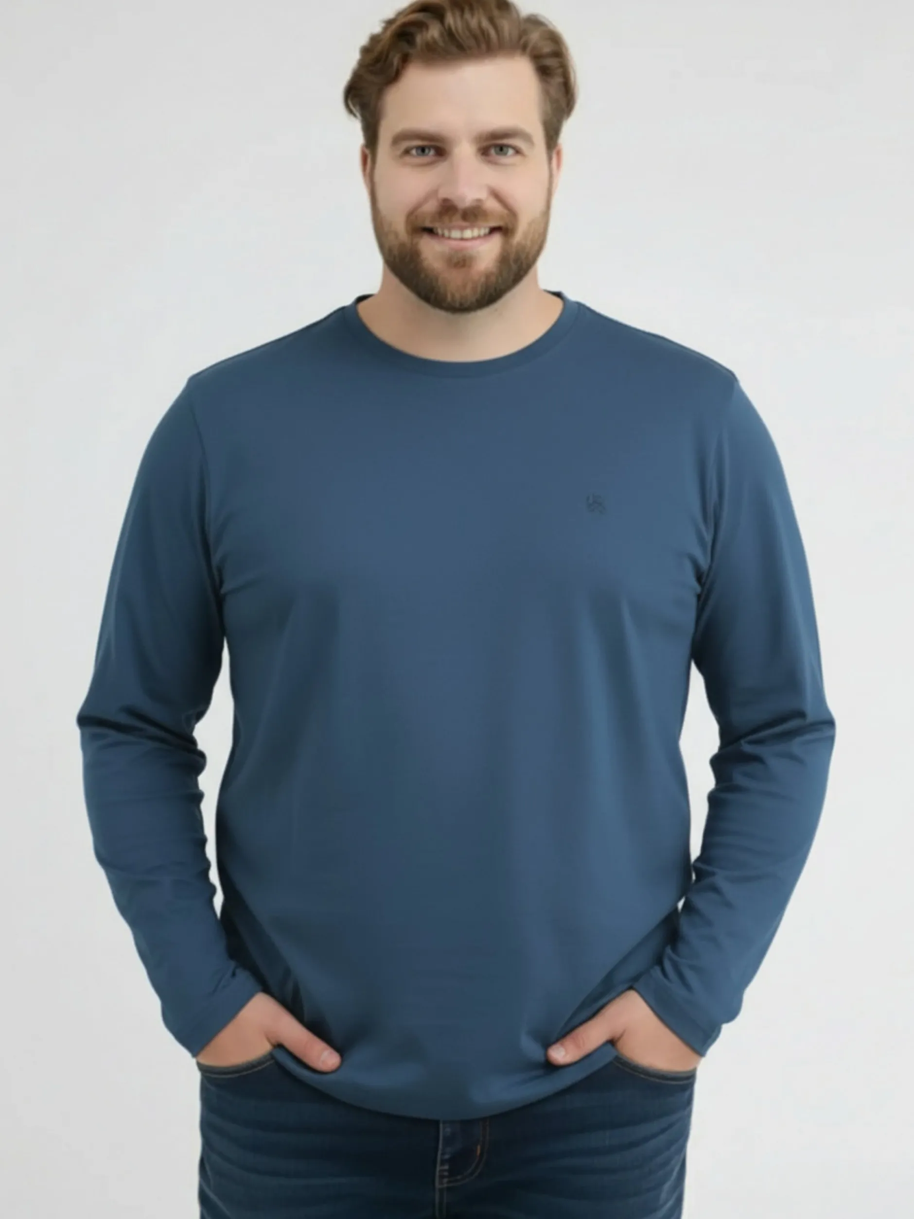LERROS Herren Langarmshirt in blau