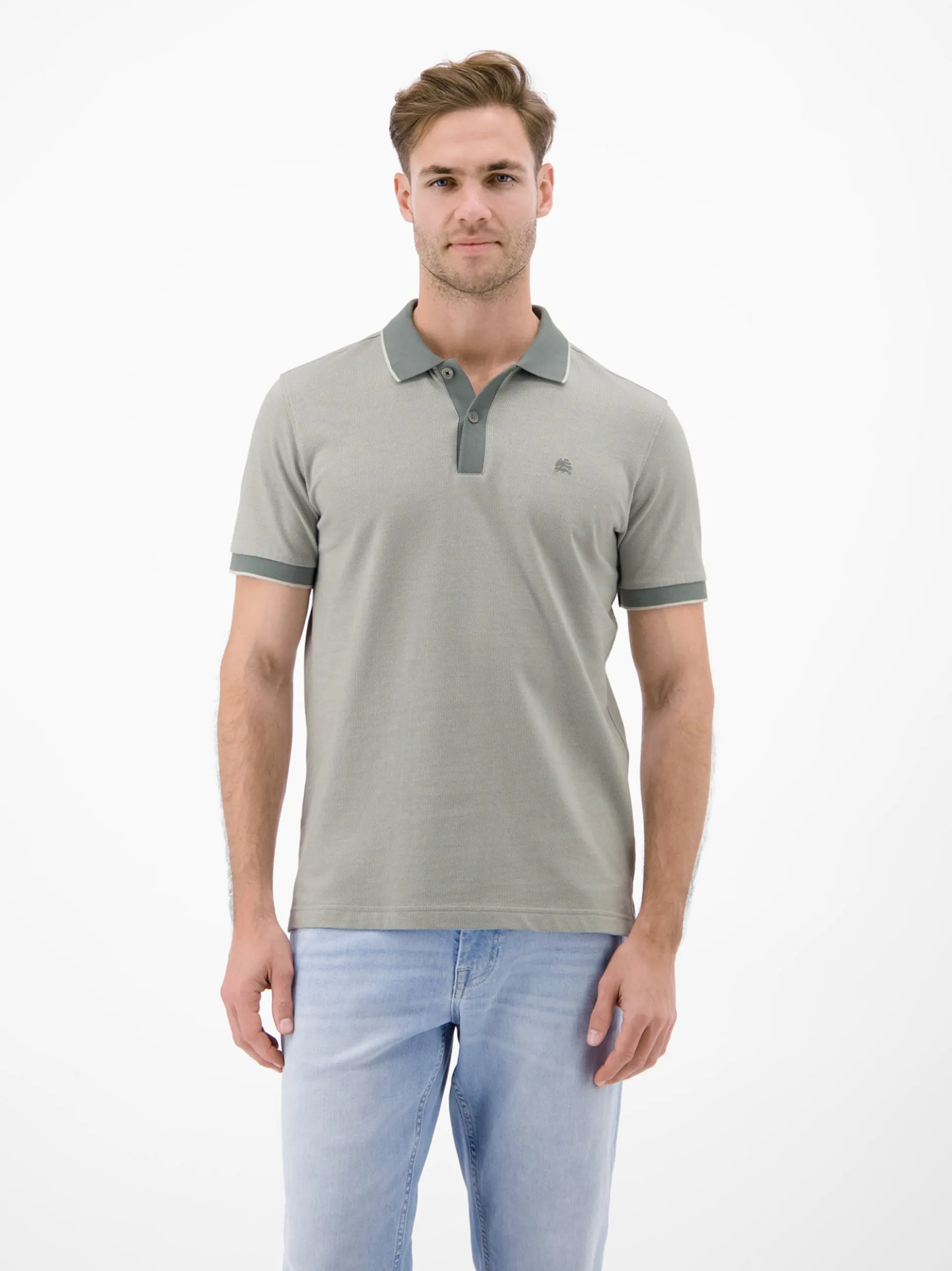 LERROS Herren Poloshirt in hellgrau