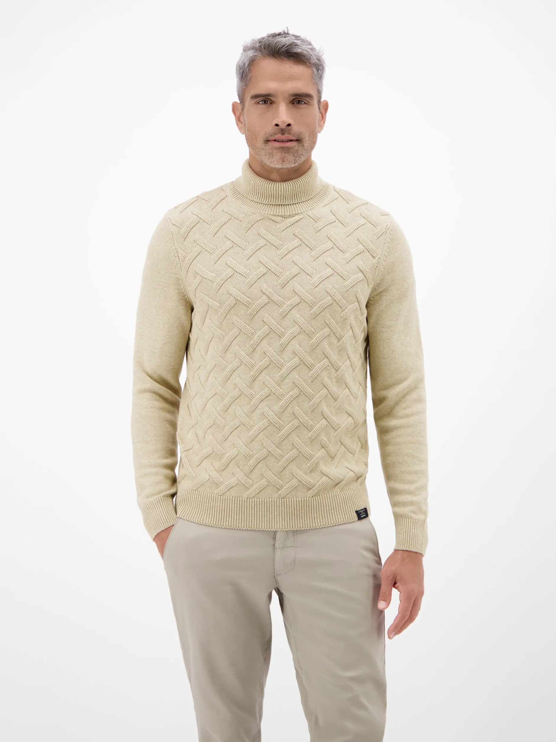 LERROS Herren Rollkragenpullover in beige