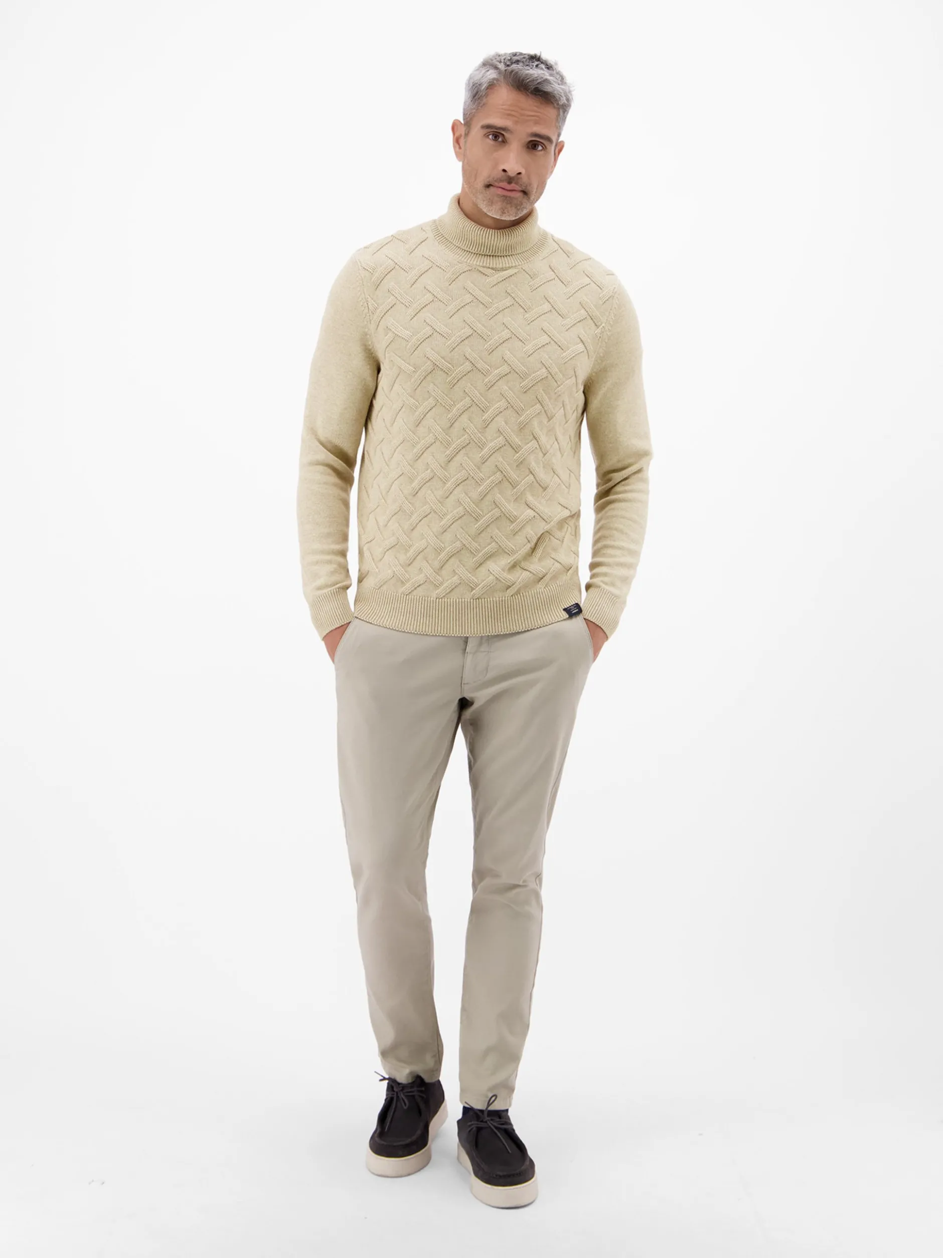 LERROS Herren Rollkragenpullover in beige