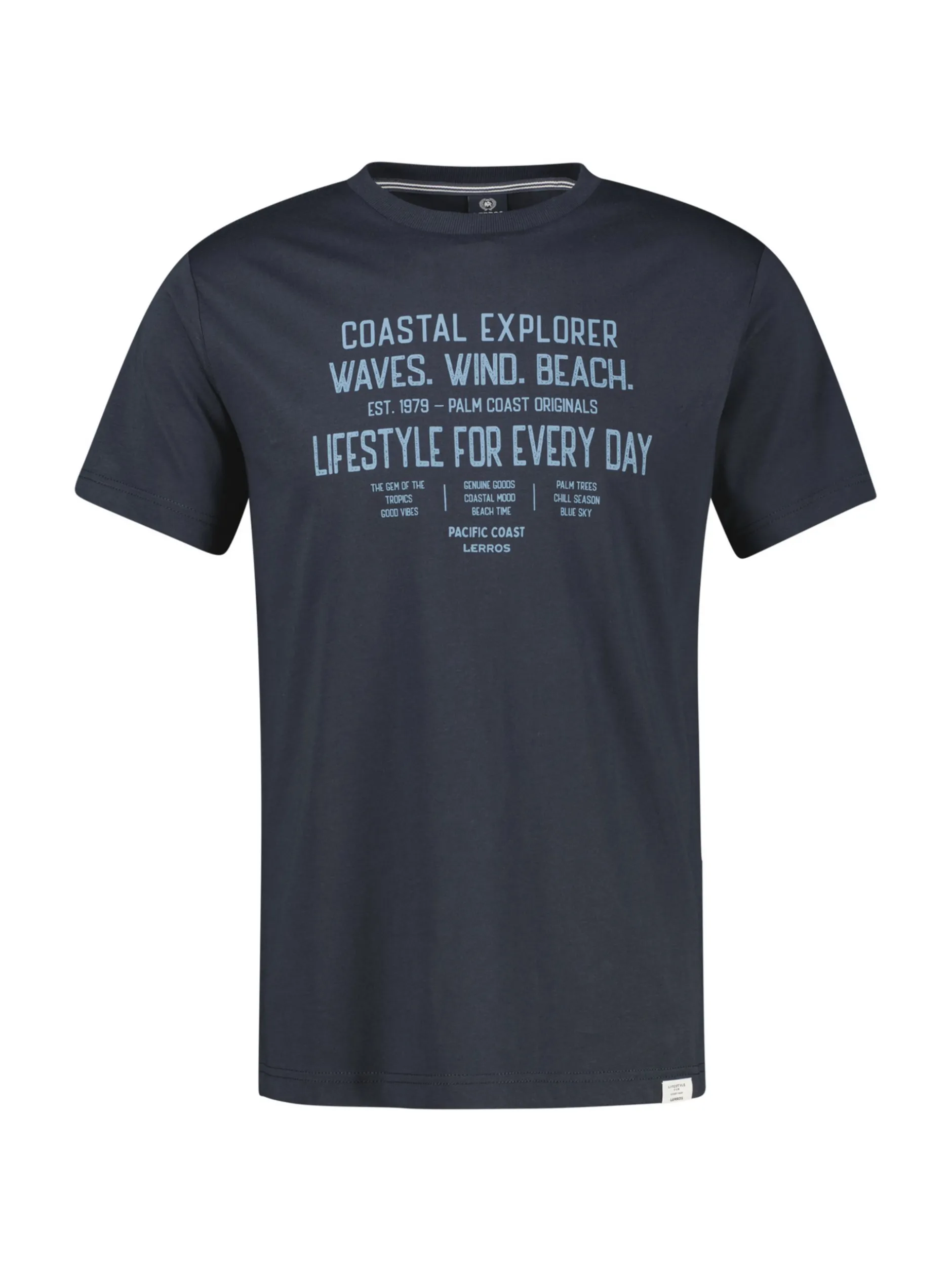 LERROS Herren Rundhalsshirt in blau