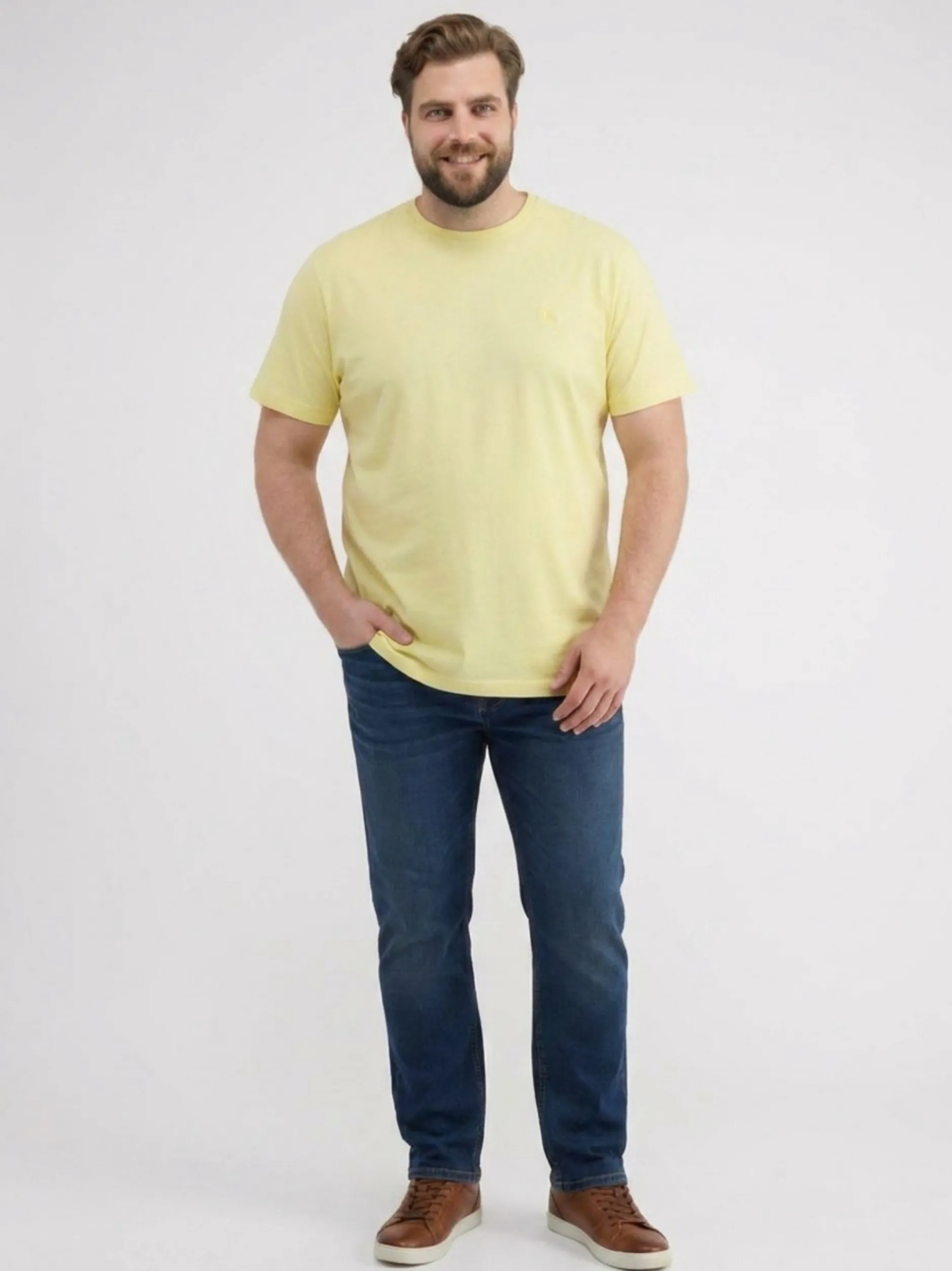LERROS Herren Rundhalsshirt in gelb