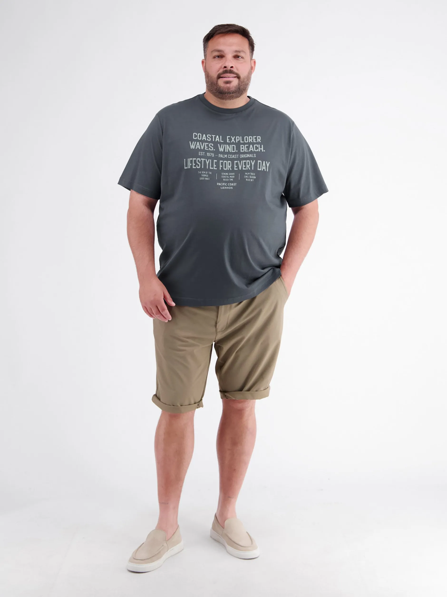 LERROS Herren Rundhalsshirt in grau