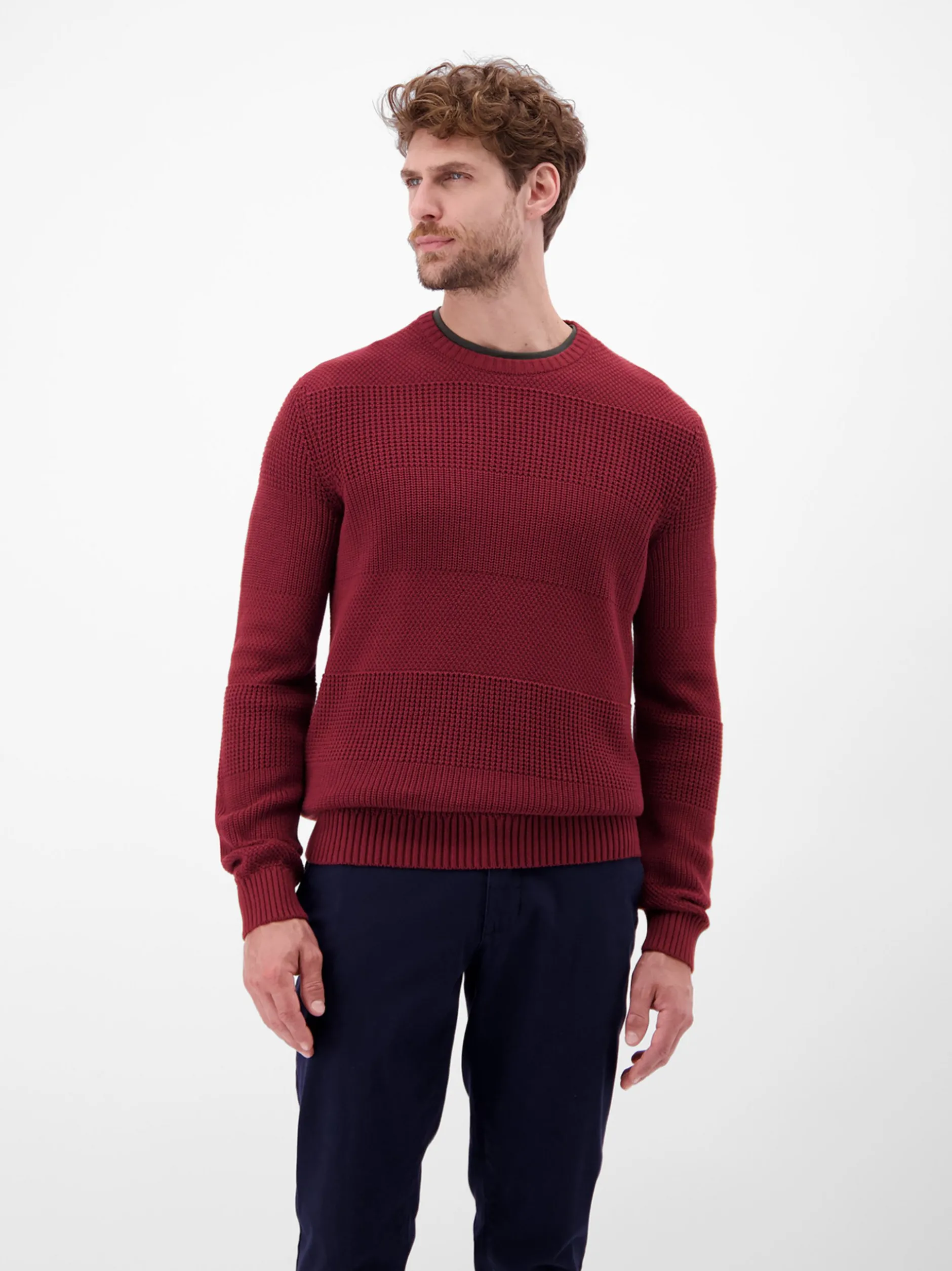 LERROS Herren Strickpullover in rot