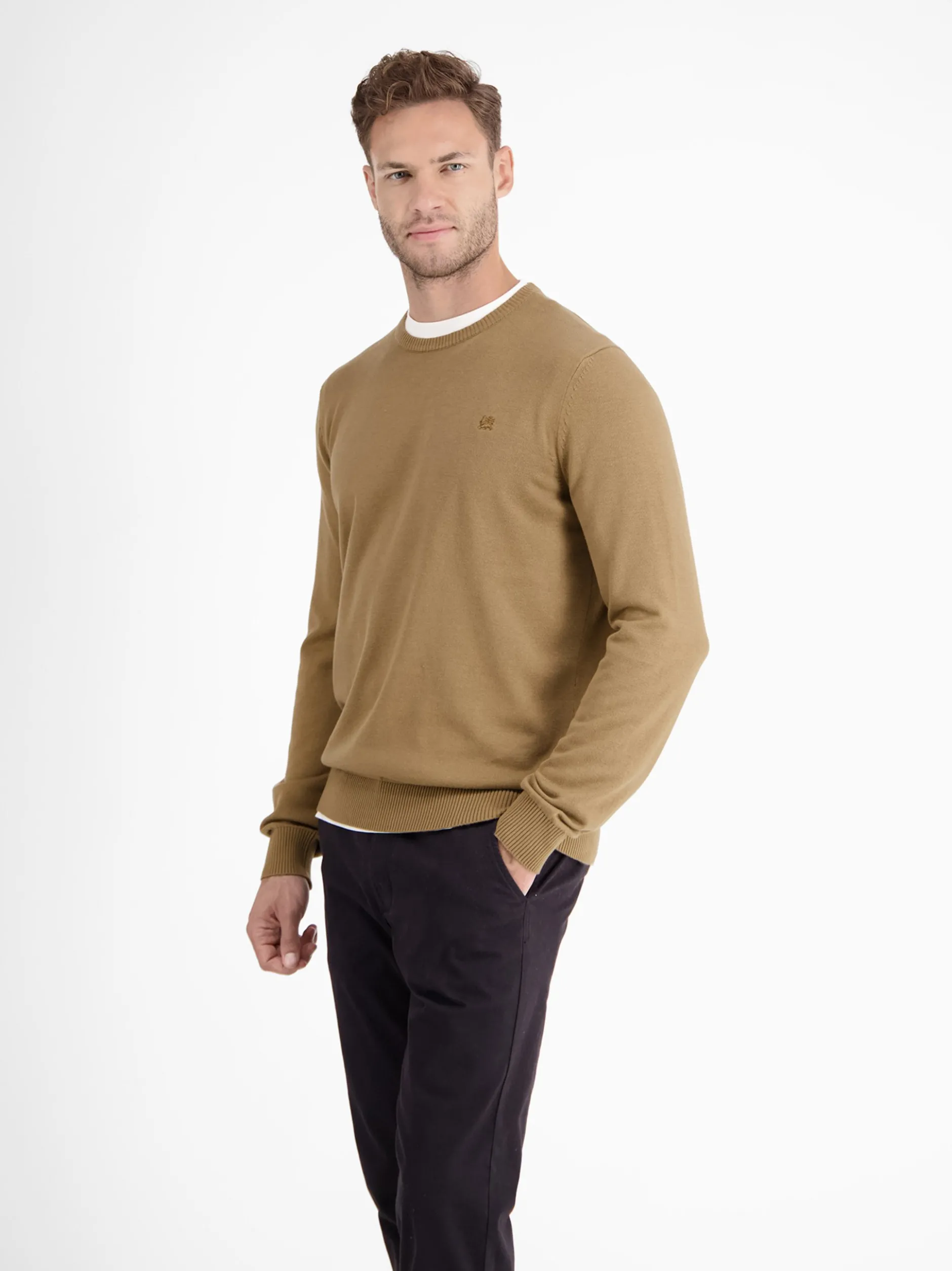 LERROS Herren Strickpullover in beige