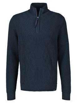 LERROS Herren Strickpullover in blau