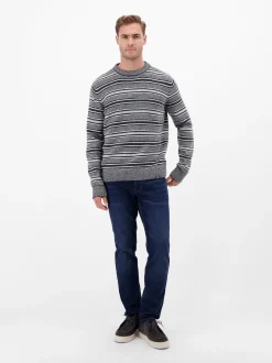 LERROS Herren Strickpullover in blau