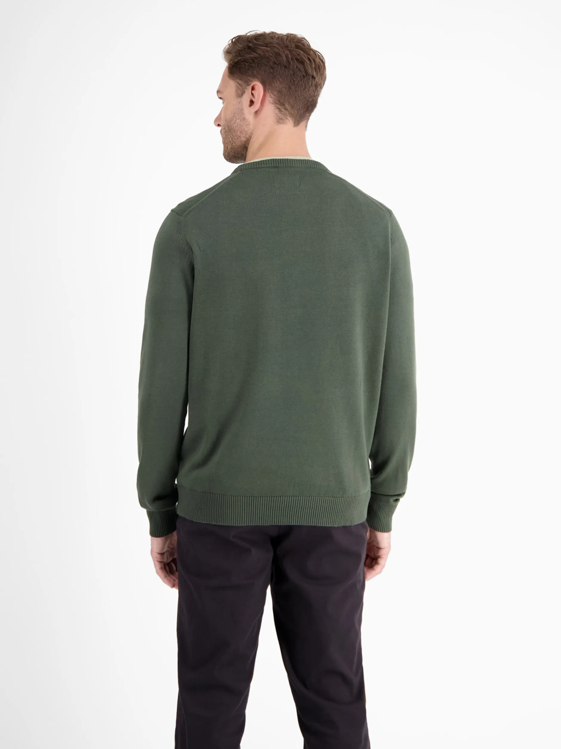 LERROS Herren Strickpullover in oliv