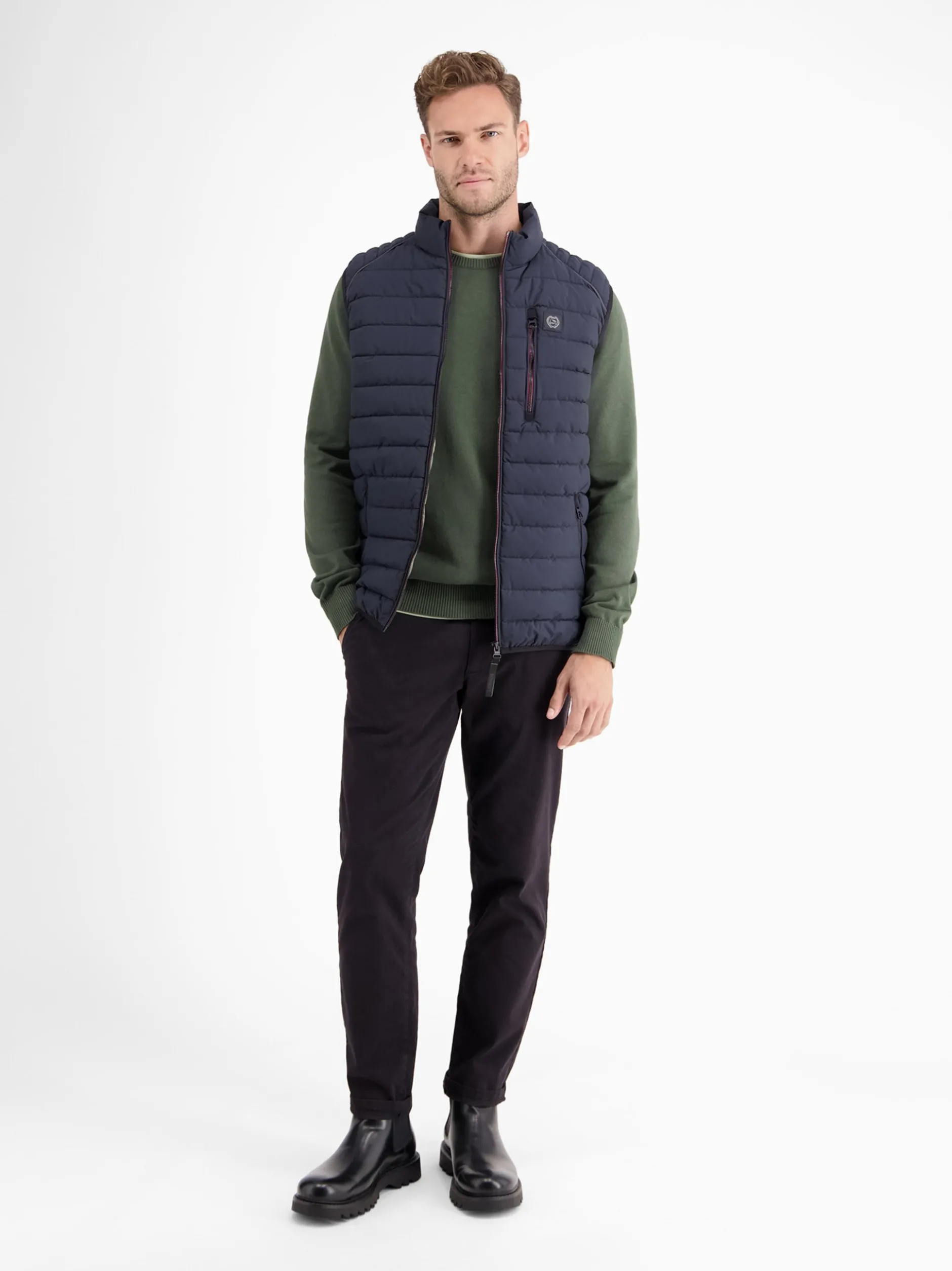 LERROS Herren Strickpullover in oliv