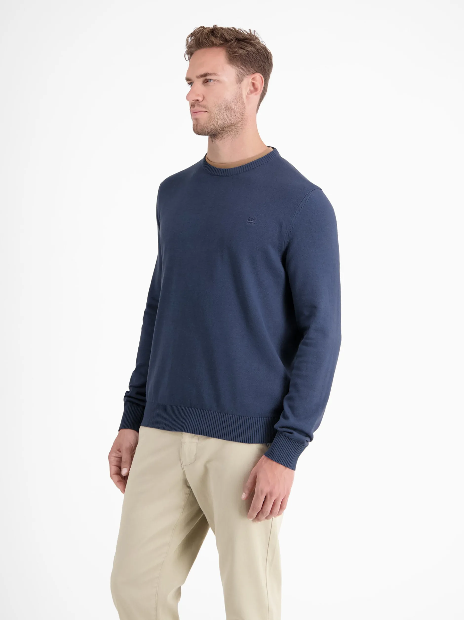 LERROS Herren Strickpullover in blau