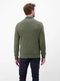 LERROS Herren Strickpullover in oliv