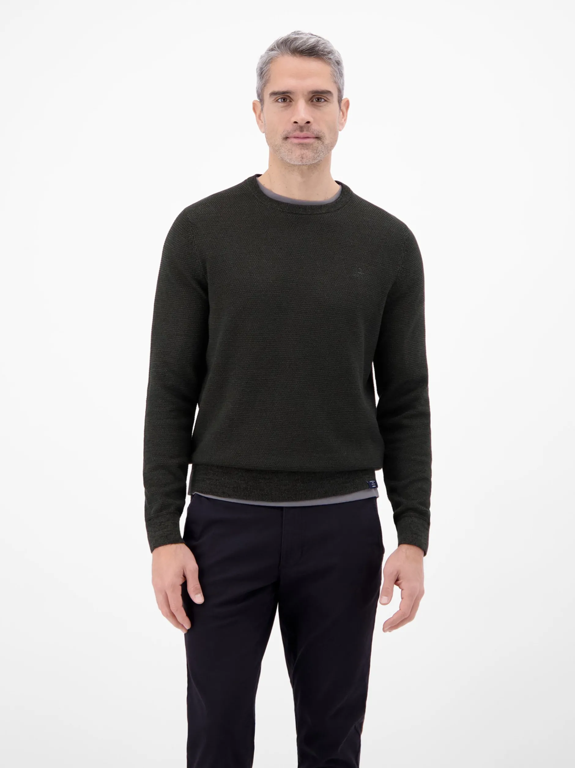 LERROS Herren Strickpullover in schwarz