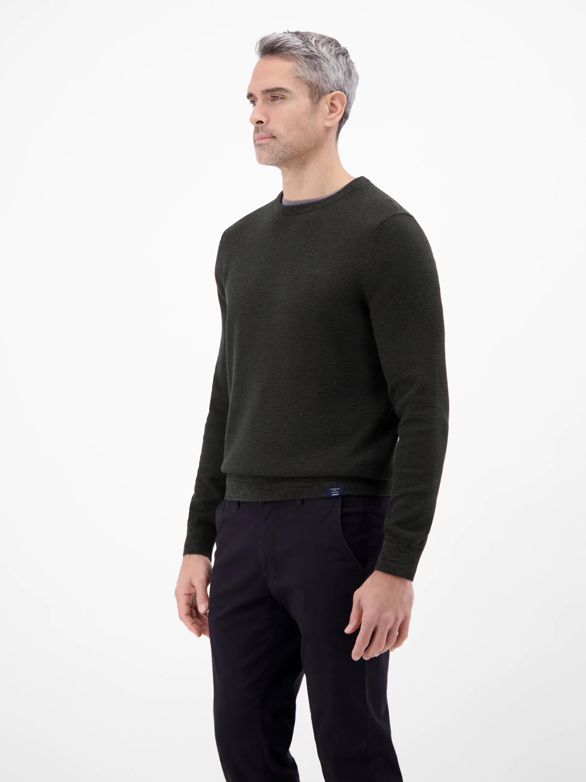 LERROS Herren Strickpullover in schwarz