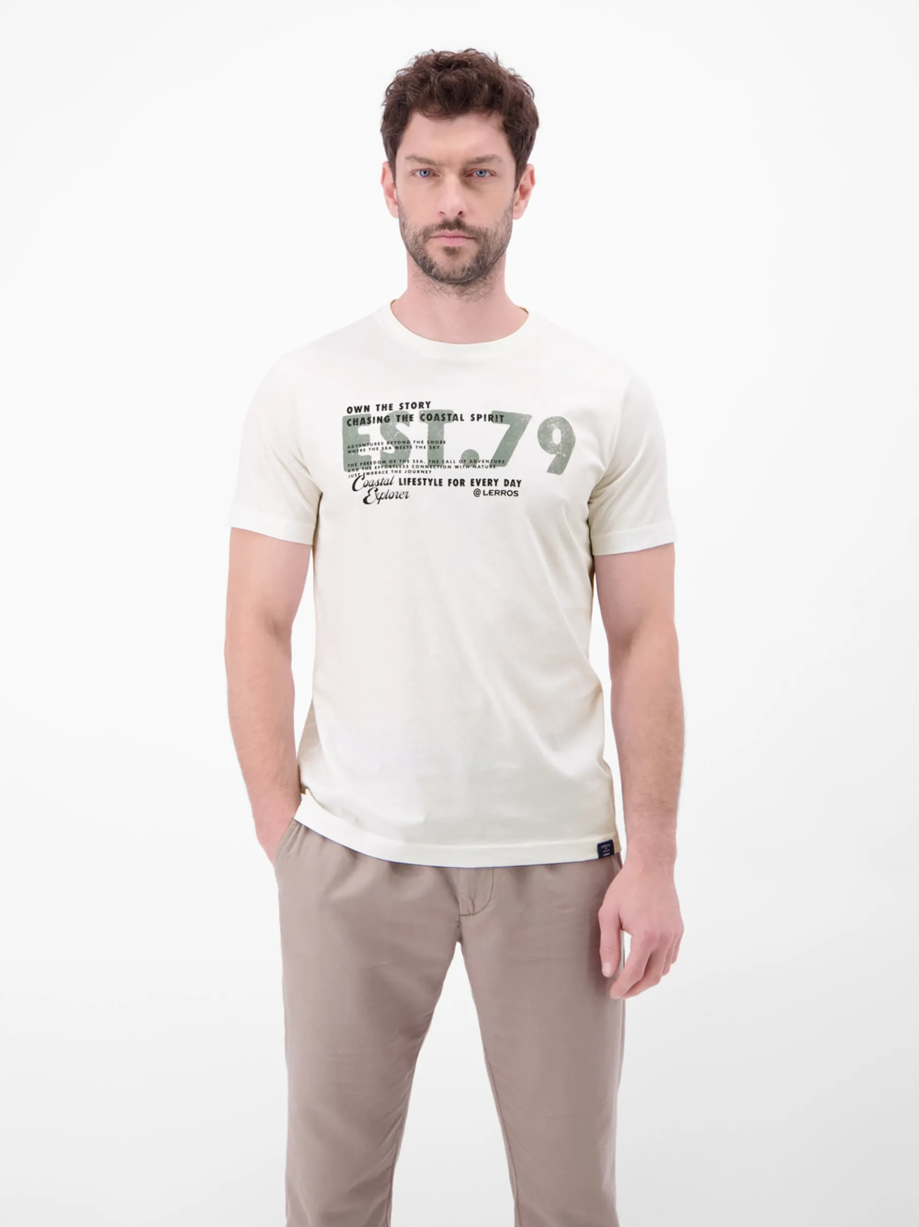 LERROS Herren T-Shirt in weiß
