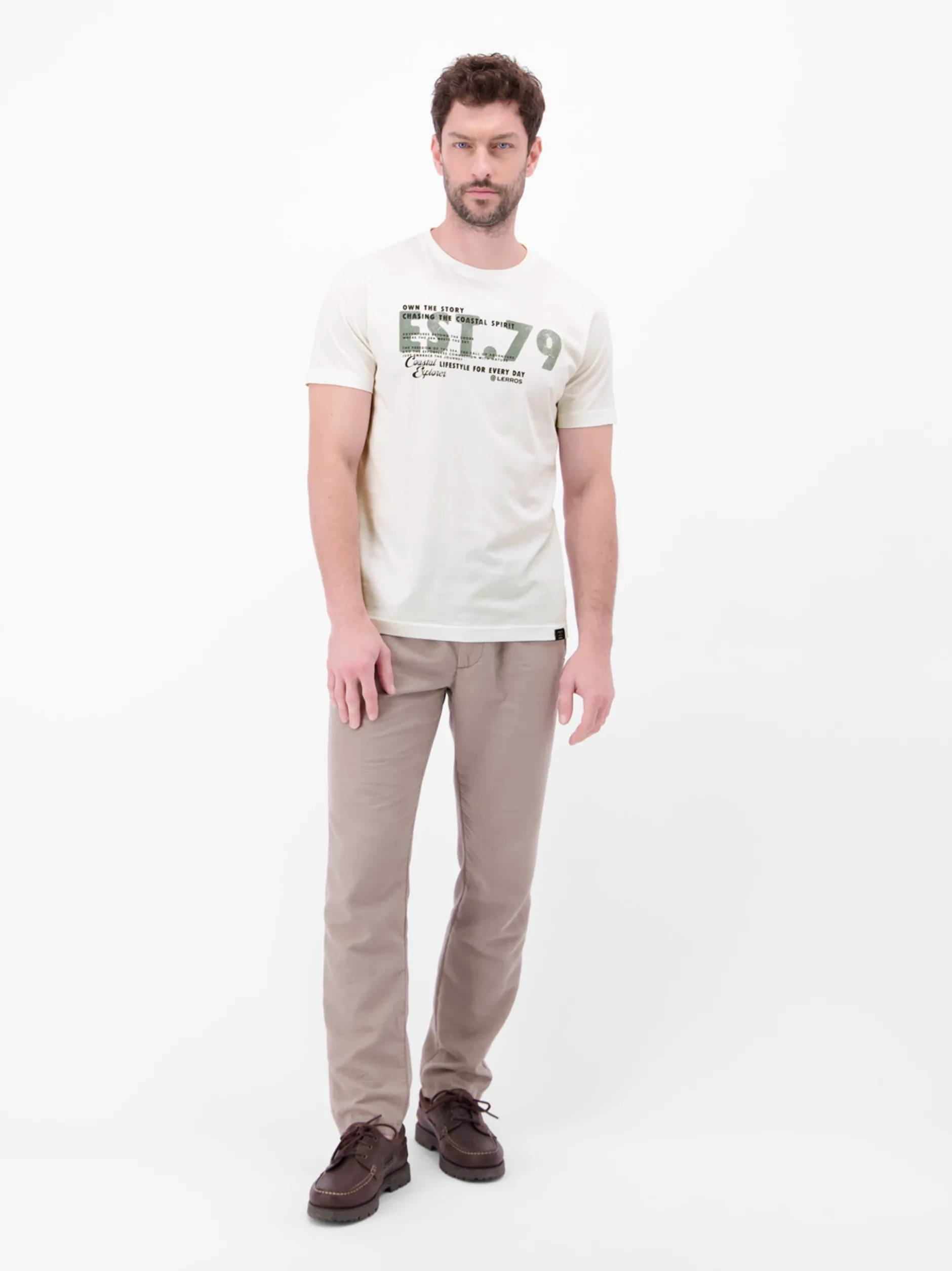 LERROS Herren T-Shirt in weiß