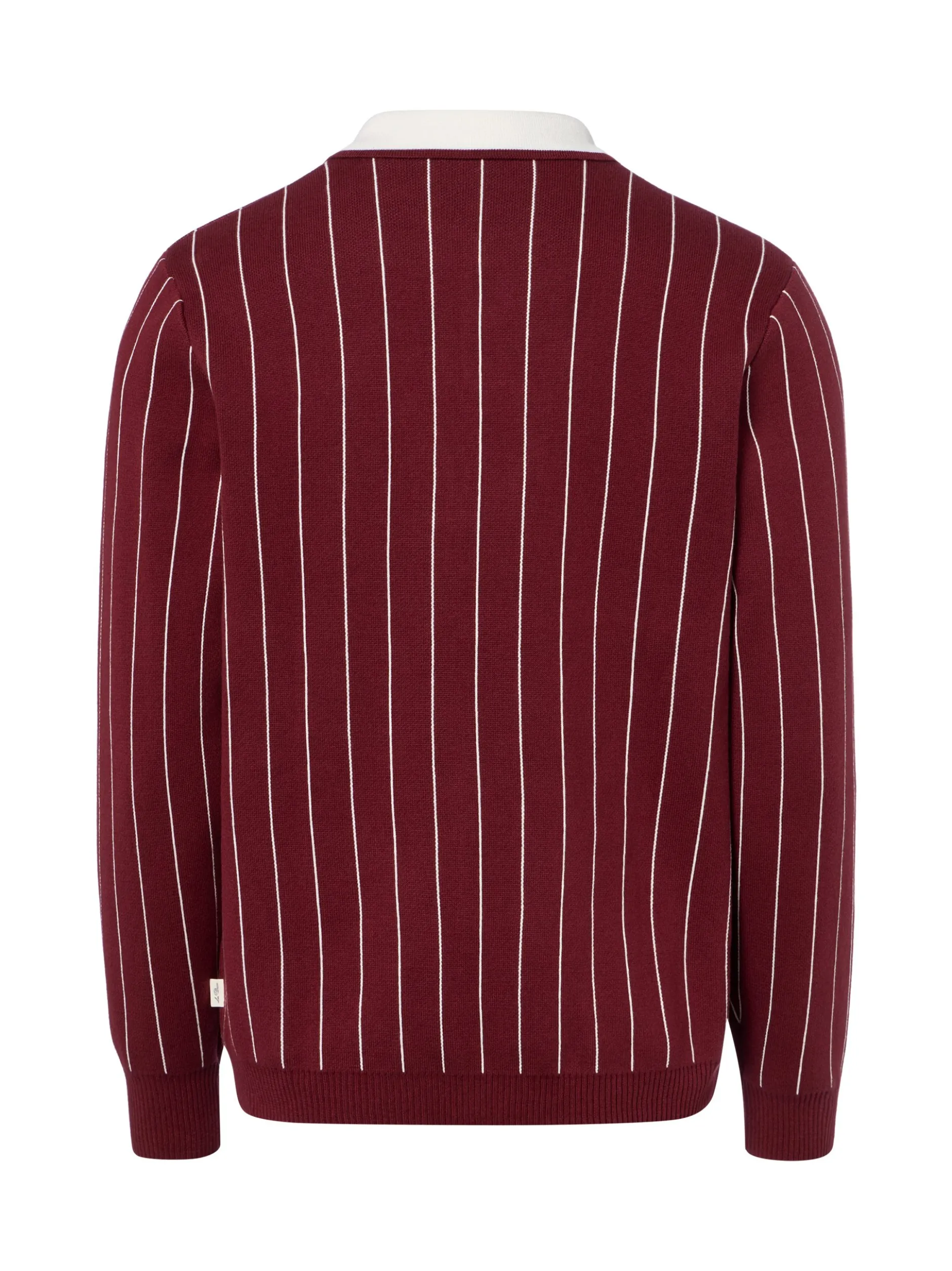 Les Deux Herren Strickpullover in bordeaux weiß
