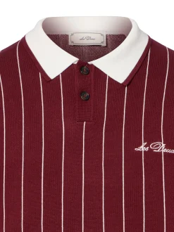 Les Deux Herren Strickpullover in bordeaux weiß