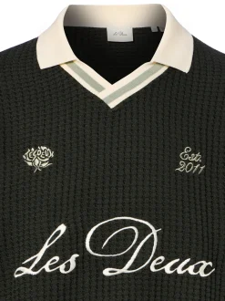 Les Deux Herren Strickpullover - Waffle in tanne beige