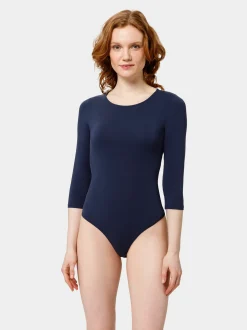 Les Lunes Damen Body mit 3/4-Arm in blau