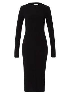 Les Lunes Damen Jerseykleid in schwarz - Länge: midi