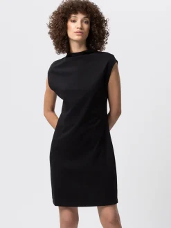 Les Lunes Damen Jerseykleid in schwarz - Länge: knielang