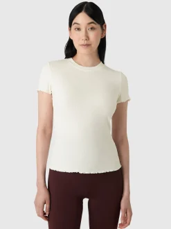 Les Lunes Damen Kurzarm T-shirt in weiß - Ärmel: kurzarm