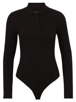 Les Lunes Damen Langarmbody in schwarz - Ärmel: langarm
