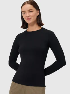 Les Lunes Damen Langarmshirt in schwarz - Ärmel: langarm