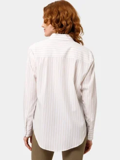 Les Lunes Damen langärmeliges Oversize Shirt in beige