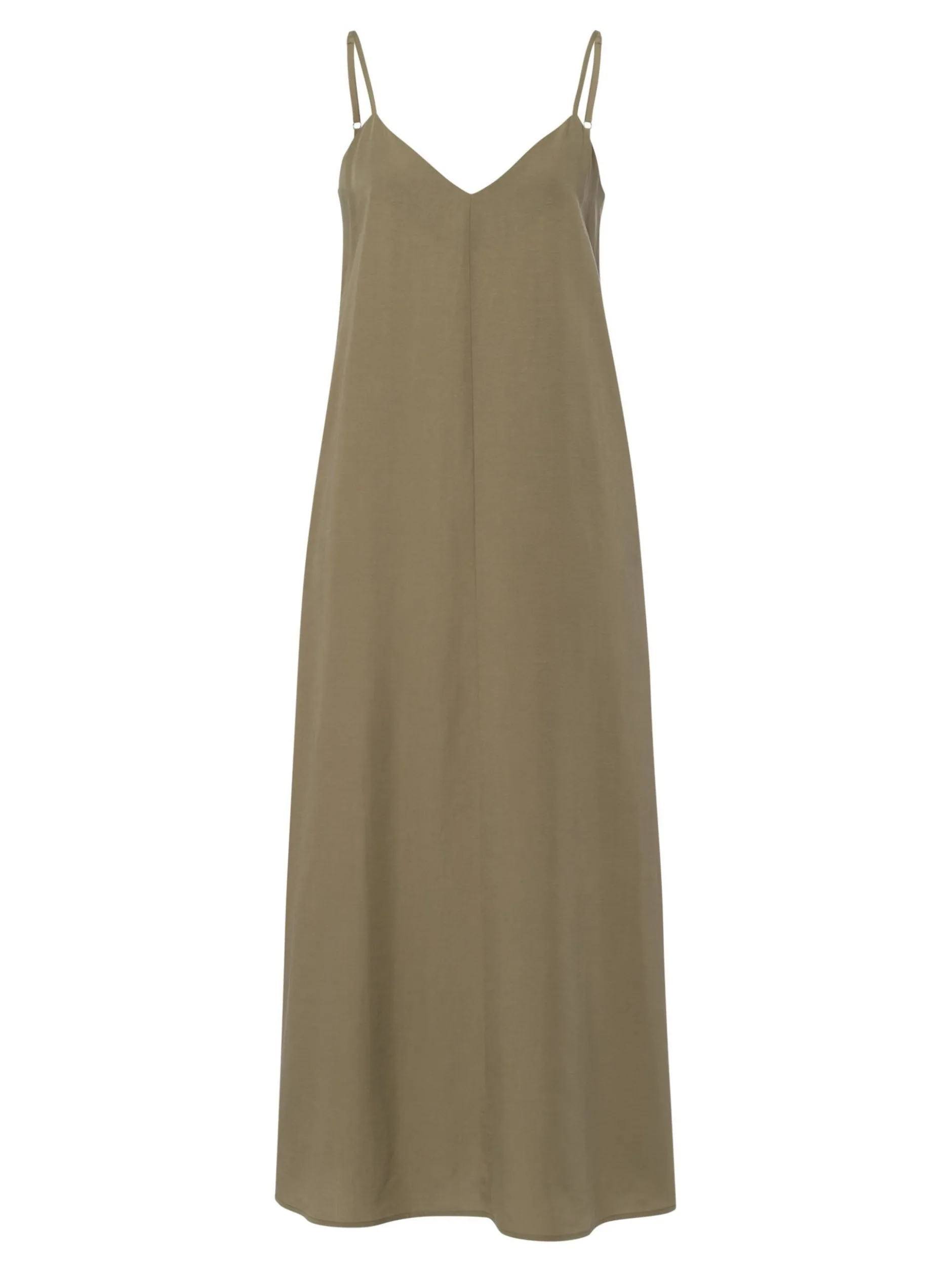 Les Lunes Damen Maxikleid in oliv - Länge: lang